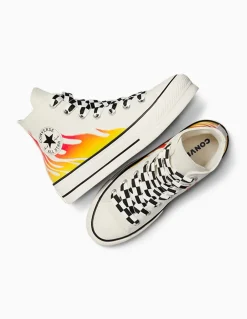 New converse Sneakers Montantes Femme Ctas Lift Hi Toile Blanc Cassé