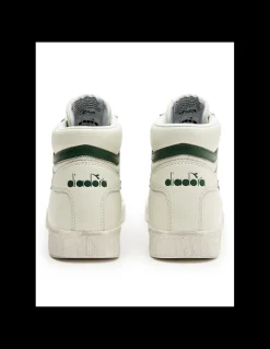 Hot diadora Sneakers montantes mixte game l hi waxed cuir blanc/vert
