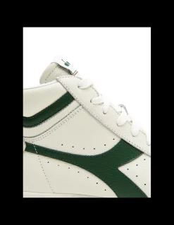 Hot diadora Sneakers montantes mixte game l hi waxed cuir blanc/vert