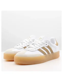 Clearance adidas Sneakers Tendance Femme Sambae Cuir Blanc/ Marron