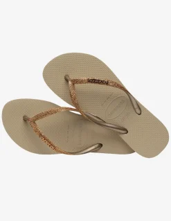 Hot havaianas Tongs Femme Slim Glitter ii Sand Golden Light Metalic
