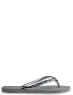 Hot havaianas Tongs Femme slim glitter II gris acier pailettes
