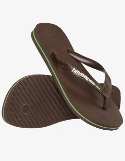 Online havaianas Tongs Homme Brasil Logo Dark Brown/White